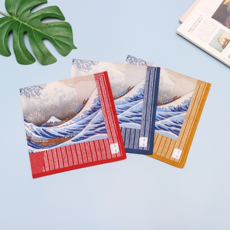 京都手帕-京彩系列-浪裏（紅/黃/藍）