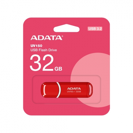 ADATA 威剛 UV150 32GB USB 3.2 高速隨身碟 紅色 公司貨（AD-UV150-R-32G）