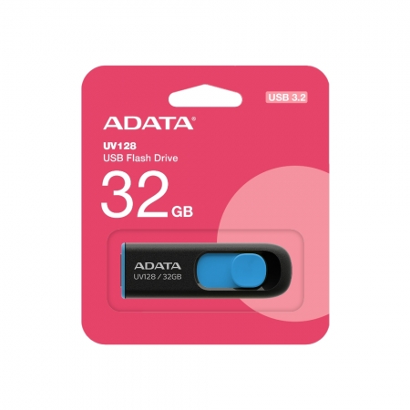 ADATA 威剛 UV128 32GB USB 3.2 高速隨身碟 黑色 公司貨（AD-UV128-32G）