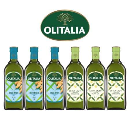 【Olitalia奧利塔】精緻橄欖油1000mlx3瓶＋玄米油1000mlx3瓶