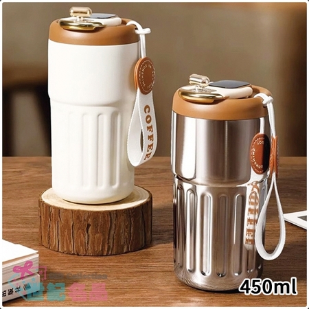 DOLEE 304不鏽鋼經典智能溫顯咖啡杯450ml（顏色隨機出貨） W90