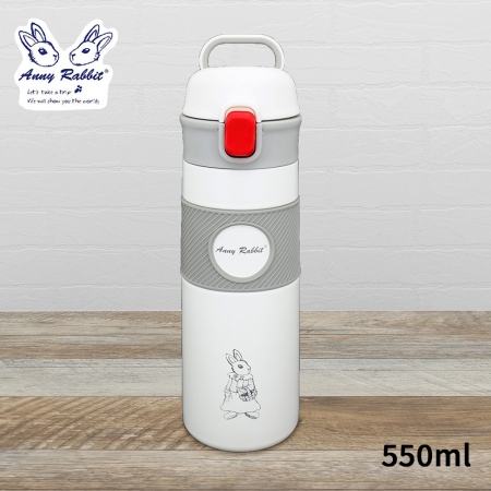 安妮兔 304不鏽鋼內膽提把彈蓋保溫瓶550ml P-A058