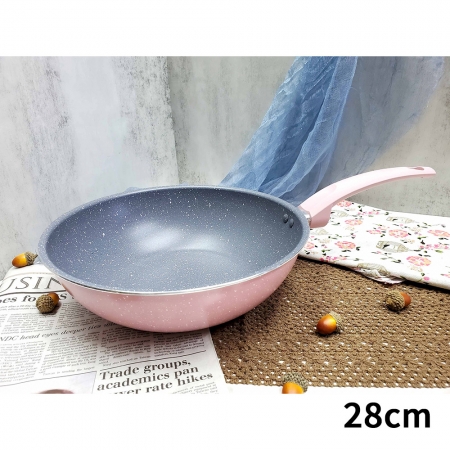 三箭牌 大理石不沾28CM深型炒鍋（加底） MIY-128