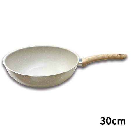 三箭牌 大理石不沾30CM深型炒鍋（加底） MIY-130