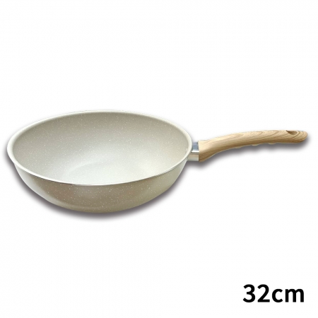 三箭牌 大理石不沾32CM深型炒鍋（加底） MIY-132