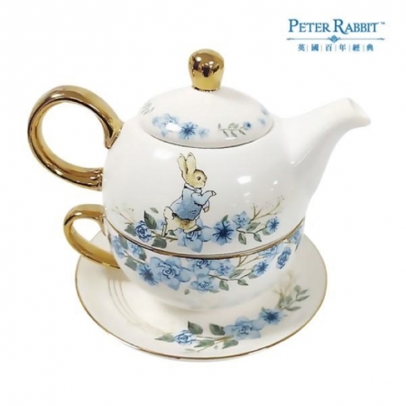 618年中狂歡慶~【PETER RABBIT 比得兔】比得兔青花瓷花茶組（子母壺）