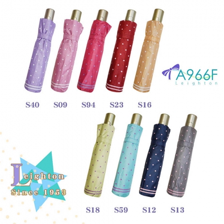 Leotern萊登 超輕自動開合印花雨傘-圓點印邊（顏色隨機出貨） A966F