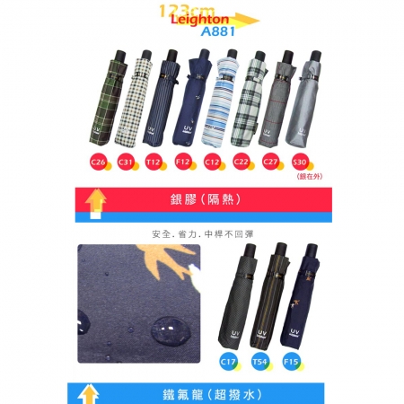 Leotern萊登 超大傘面無段自動開合傘（顏色隨機出貨） A881
