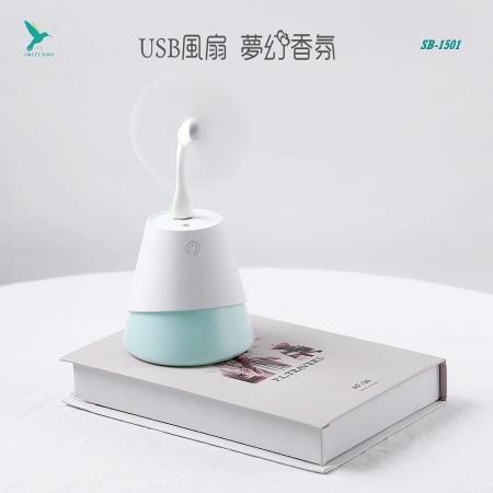 SWEET BIRD蜂鳥 USB供雙葉片電風扇夢幻香氛230ml SB-1501