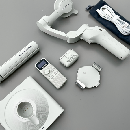 【COMITOK】MOGO 手機三軸穩定器-全配版（三軸穩定器＋三腳架＋充電座＋遙控器＋手機夾＋補光燈）