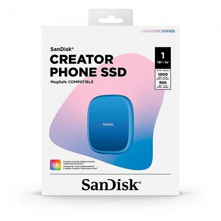SanDisk 1TB Creator Phone 可攜帶 固態式 SSD硬碟 公司貨 MagSafe相容（SD-SSDE62C-1TB）