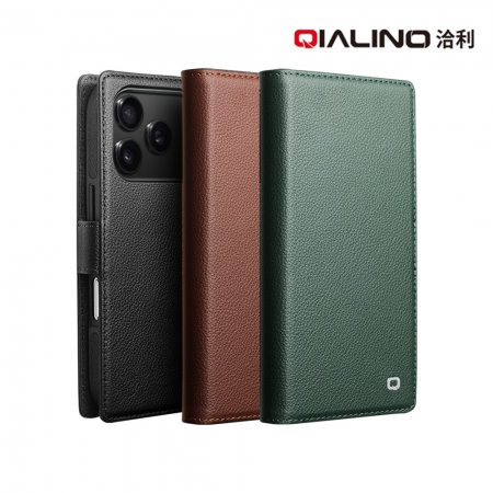 QIALINO Apple iPhone 17 Pro系列 荔枝紋皮套（二合一） 牛皮 側翻皮套