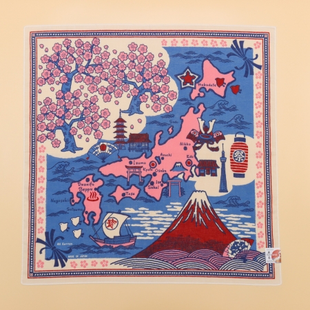 京都手帕-頭巾BANDANA系列-日本地圖