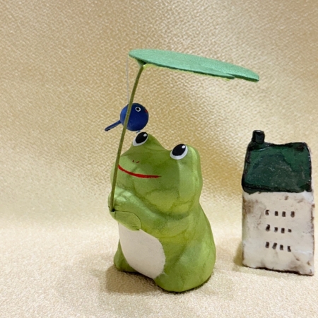 【龍虎堂】京都手作和紙擺飾-荷葉青蛙 限時85折/售價已是折扣價