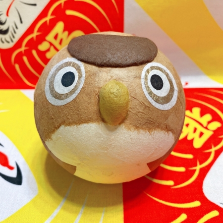 【龍虎堂】京都手作和紙擺飾-搖鈴不倒翁系列-貓頭鷹 限時85折/售價已是折扣價