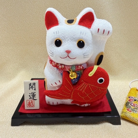 【龍虎堂】京都手作縮緬擺飾-招財貓鯛魚 限時85折/售價已是折扣價