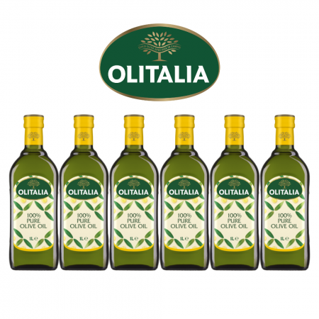 【Olitalia奧利塔】純橄欖油1000mlx6瓶  （限時下殺）