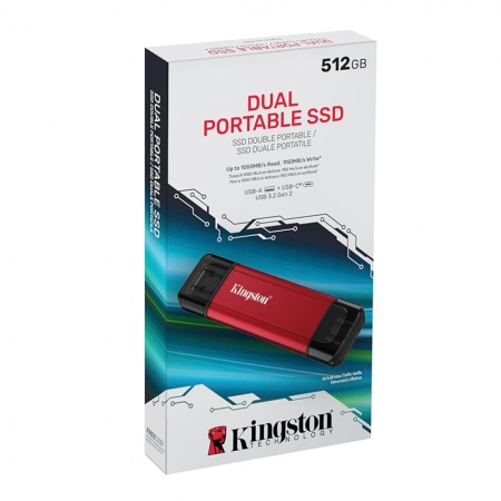 金士頓 512G Dual Portable Solid-State Drive USB-A/C 行動固態硬碟（KT-SPSD-512G）