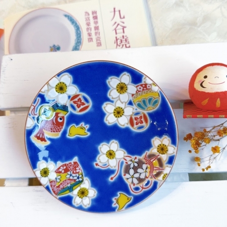 【九谷燒】青郊窯緣起小盤-櫻花緣起物  限時77折/售價已是折扣價