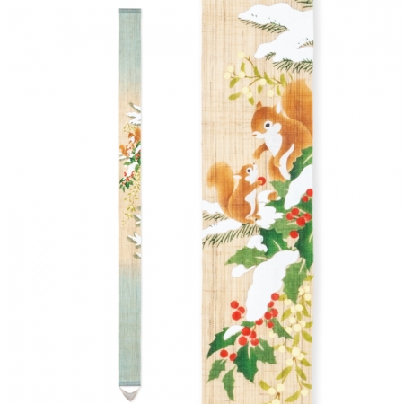 京都手繪細亞麻吊飾-松鼠與柊（Ts-841） 限時85折/售價已是折扣價