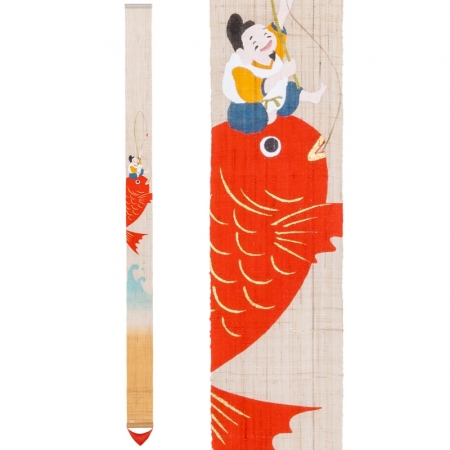 京都手繪細亞麻吊飾-惠比壽與鯛魚（Ts-895） 限時85折/售價已是折扣價