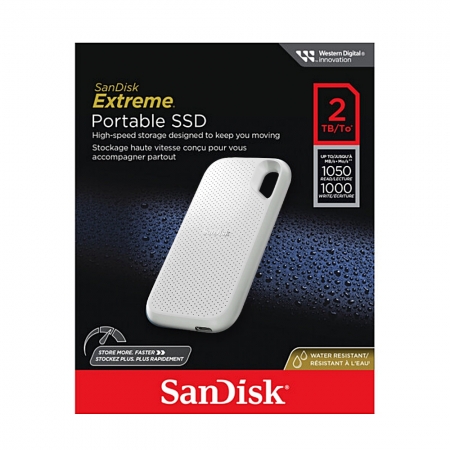 SanDisk 2TB Extreme V2 SSDE61 USB-C 行動固態硬碟 SSD 外接硬碟 白（SD-SSDE61-W-2TB）