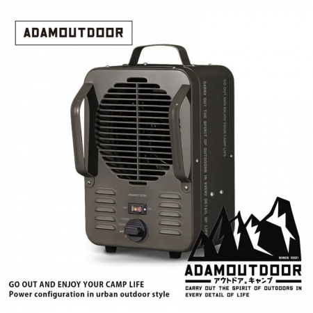 ADAMOUTDOOR  鋼鐵風格 雙功率電暖器 曜石黑/灰 露營必備