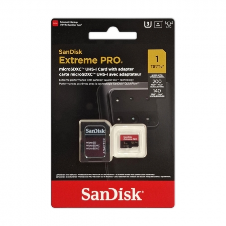 SanDisk Extreme Pro UHS-I 1TB 高速記憶卡 microSD A2 U3 V30 200MB/s（SD-SQXCD-1TB）