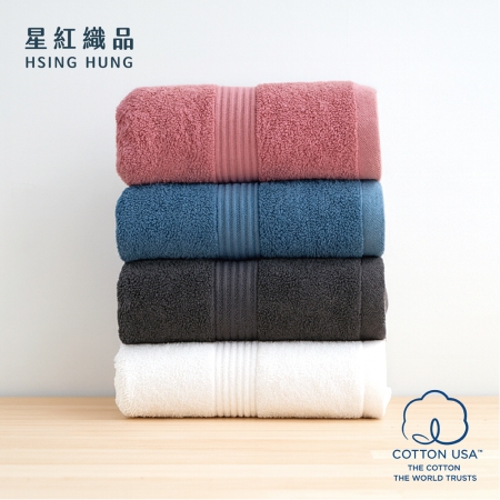 【星紅織品】台灣製100%美國棉歐風極緻厚感重磅飯店浴巾（4色任選）
