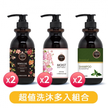 小潔革命 經典香氛洗髮精500ml 2入組＋經典香氛沐浴露500ml 2入組＋茶樹抗屑洗髮精500ml 2入組 台灣製