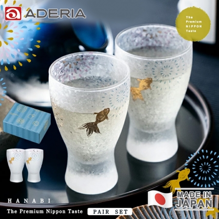 【ADERIA】日本製 金魚花火酒杯/清酒杯對杯組100ml