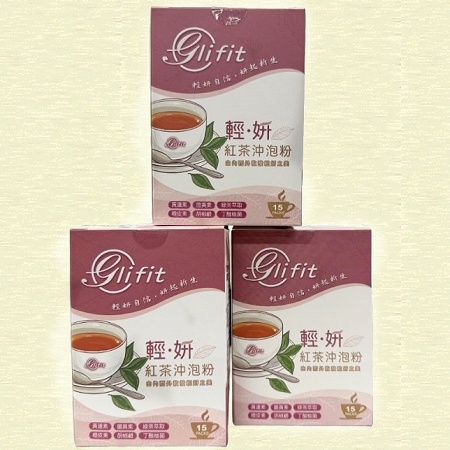 Glifit輕妍紅茶沖泡粉-3盒（15包/盒）