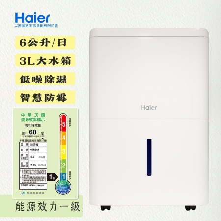 Haier 海爾 6L 一級省電能效 除濕機 H06EA1 台灣公司貨 全新品 廠商直送