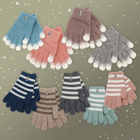 比得兔雪花兒童刺繡手套-17.5cm-GL5634/節色兒童刺繡手套-18cm-GL5635-4雙入