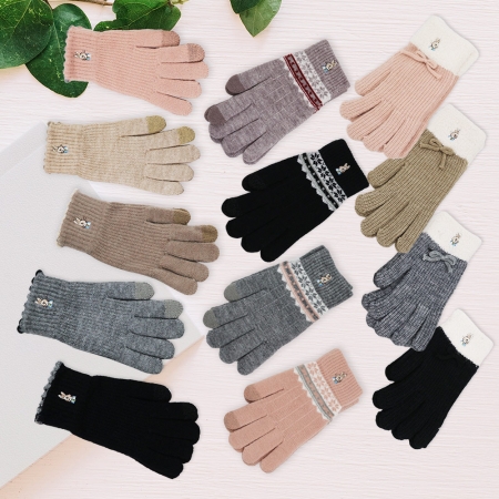 比得兔刺繡成人觸控手套-GL8631/GL8633/GL8634-22cm-4雙入