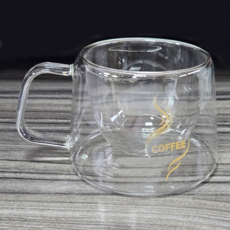 coffee play玻璃雙層手把咖啡杯-150ml-4入