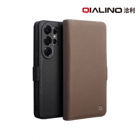 QIALINO SAMSUNG 三星 S26 Ultra 5G 真皮荔枝紋皮套 牛皮 手機殼
