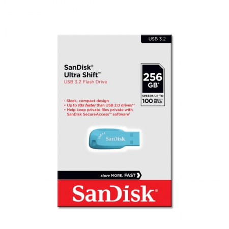 SanDisk CZ410 Ultra Shift 256GB USB 3.2 隨身碟 天空藍（SD-CZ410-BB-256G）