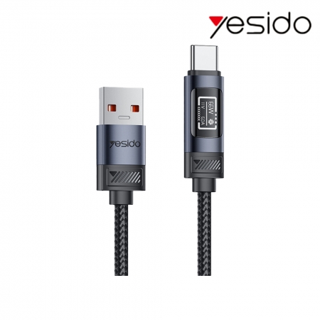 yesido CA138C USB to Type-C 數顯充電線（66W）（1.2M） PD超級快充線 閃充線