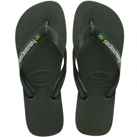 【哈瓦士havaianas】 巴西人字拖  男款 Brasil logo/墨綠夾心