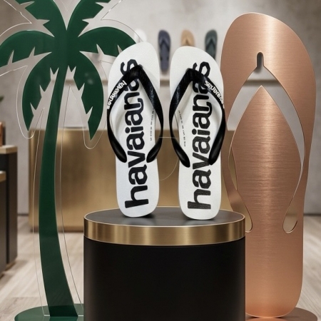 【哈瓦士havaianas】 巴西人字拖 男款 Logomania II/白底黑字