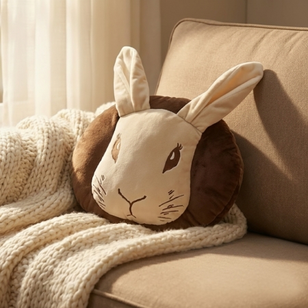【PETER RABBIT 比得兔】比得兔兔頭造型暖手枕 （冬天必備）