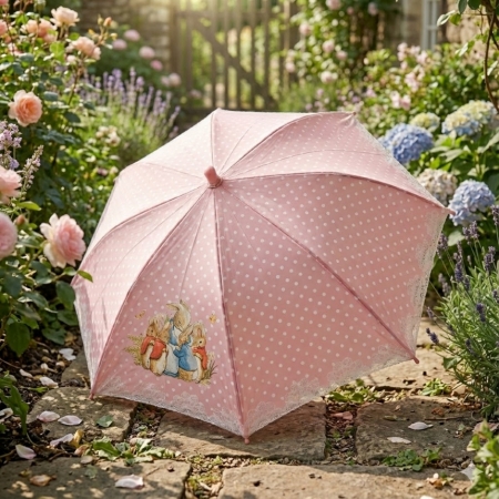 618年中狂歡慶~【PETER RABBIT 比得兔】比得兔家族粉紅色兒童直傘