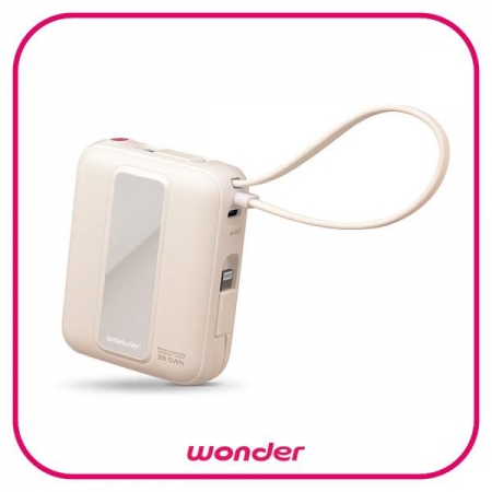 【WONDER】  22.5W自帶雙線數顯行動電源10000mAh WA-P33A/奶霜杏