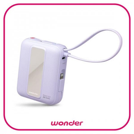 【好買點數放大】【WONDER】 22.5W自帶雙線數顯行動電源10000mAh WA-P36A/薰衣紫