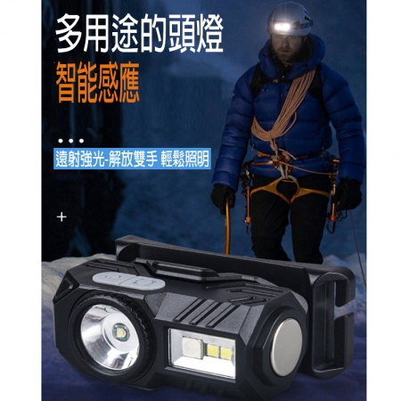 應急燈 戶外頭燈 多種光源感應頭燈 USB充電新款工作燈 工地燈