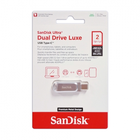 SanDisk 2TB Ultra Luxe Type-A & Type-C 雙用隨身碟 金屬 OTG 手機/平板適用（SD-DDC4-2TB）