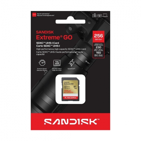 SanDisk Extreme GO 256G SDXC 相機記憶卡 V30（SD-SDXGN-256G）