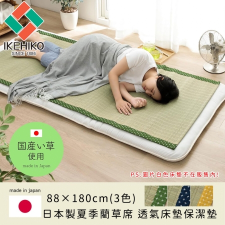 【日本池彥IKEHIKO】日本製夏季藺草席 透氣床墊保潔墊 涼爽親膚88x180cm-3色