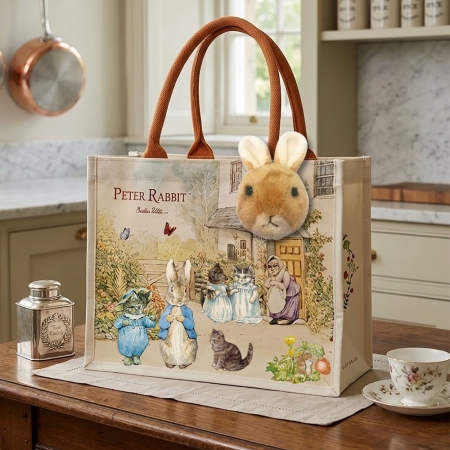 11月賞楓出遊趣~ 【PETER RABBIT 比得兔】比得兔樂園優雅大帆布手提袋 ＋ 絨毛零錢包